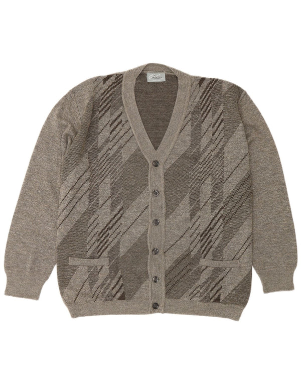 Pulover cardigan pentru bărbați Rodes XL Lână geometrică gri