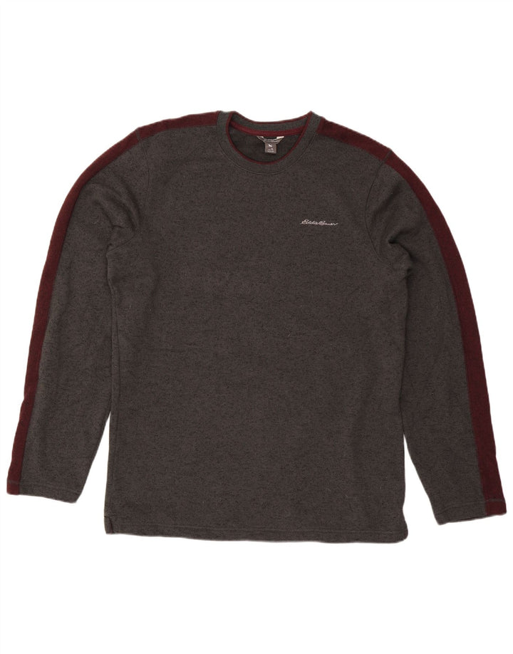 EDDIE BAUER Bărbați Tall Top cu mânecă lungă mare, gri, poliester color bloc