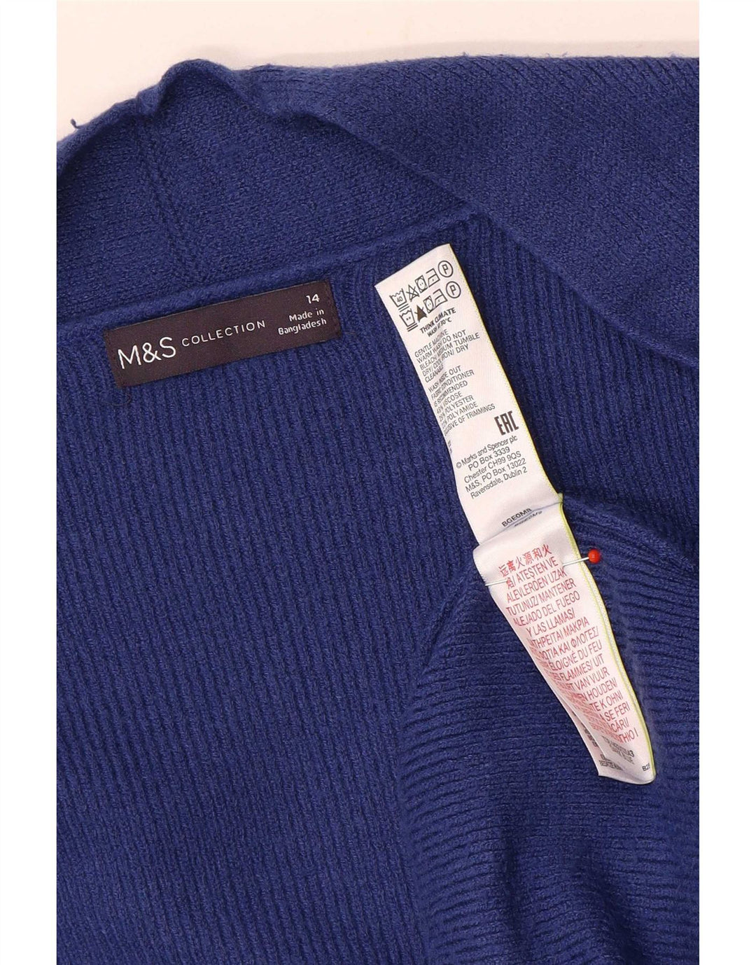 Pulover cardigan deschis pentru femei Marks & Spencer UK 14 Large Blue