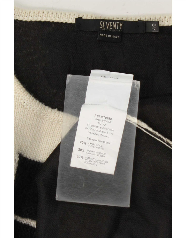 Pulover cardigan deschis pentru femei Seventy IT 42 Medium Off White Geometric