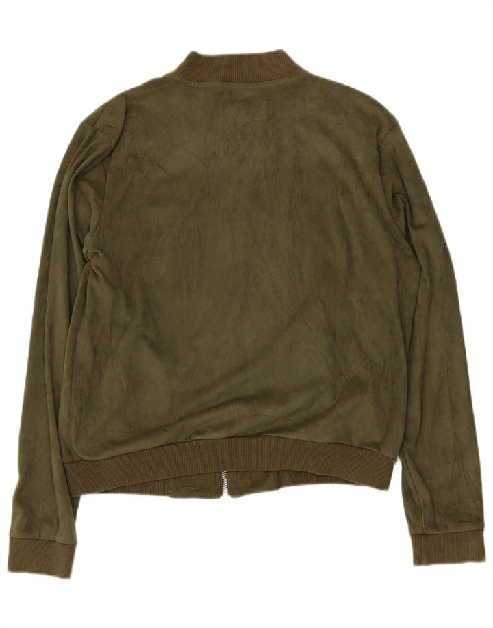 Hard Rock Cafe pentru femei Dubai Crop Bomber Jacket UK 14 Poliester verde mediu