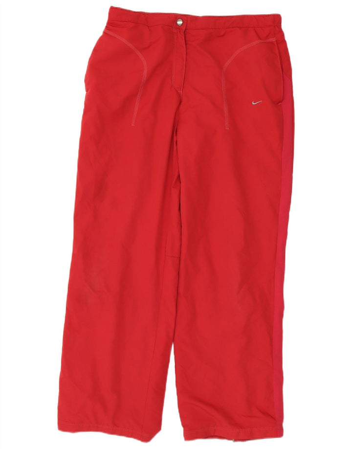 Pantaloni de trening anti-vânt pentru femei Nike UK 12 Poliester roșu mediu