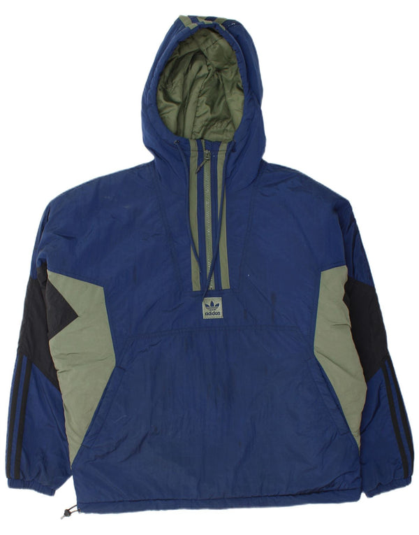 Jachetă Anorak cu glugă pentru bărbați Adidas UK 36 Small Blue Colorblock