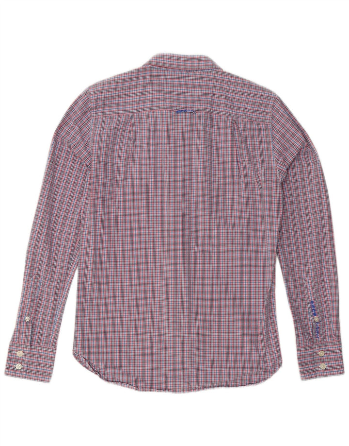 Cămașă pentru bărbați Superdry, bumbac vichy, roz mediu