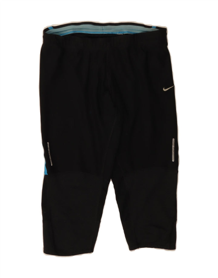 NIKE Womens Capri Tracksuit Trousers UK 14 Medium  Black Polyester Vintage Nike and Second-Hand Nike from Messina Hembry 