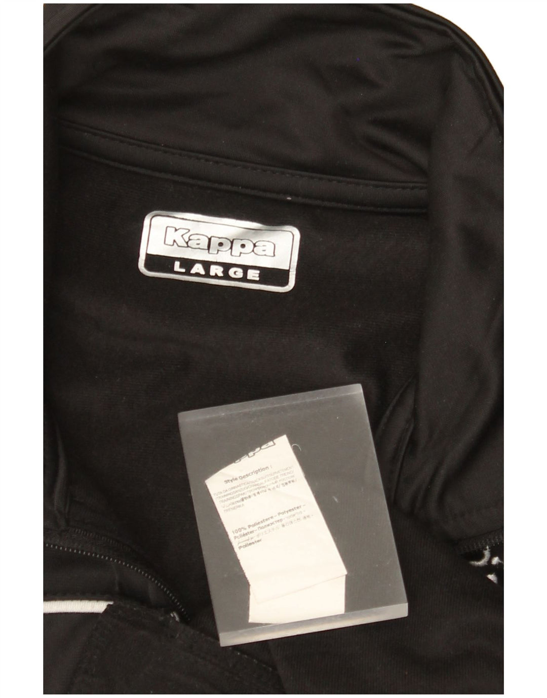 Jachetă de top pentru trening grafic KAPPA pentru bărbați, mare, negru, poliester