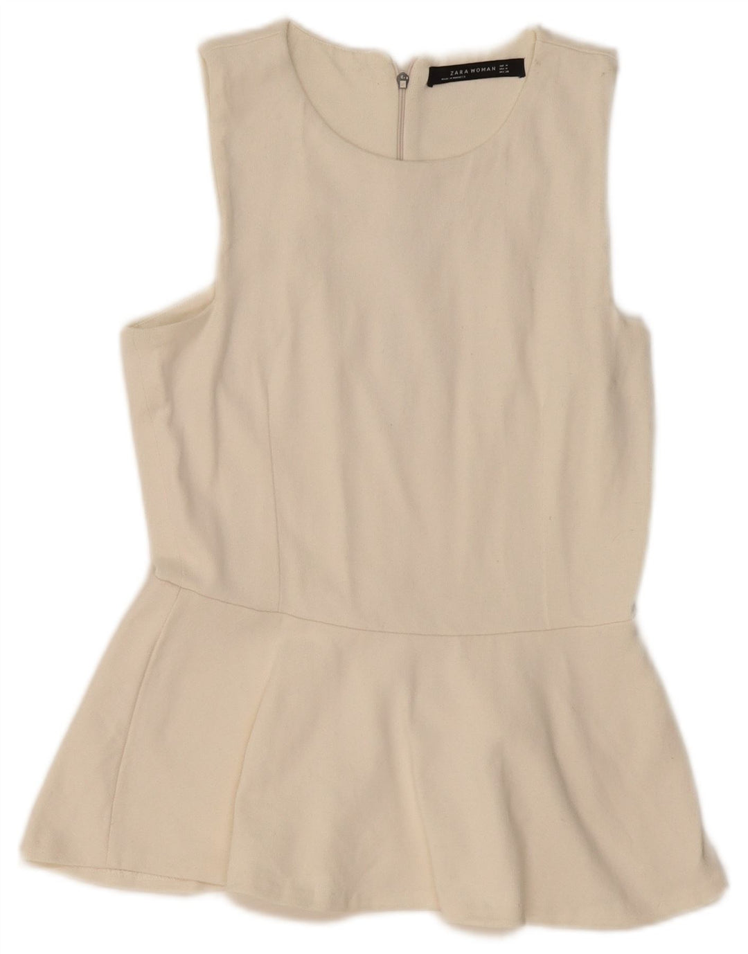 Bluză fără mâneci pentru femei ZARA UK 12 Medium Off White