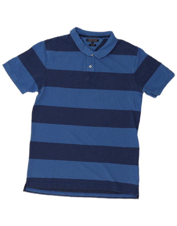 TOMMY HILFIGER Cămașă polo pentru bărbați, vopsit în haine, slim, 2XL, cu dungi albastre