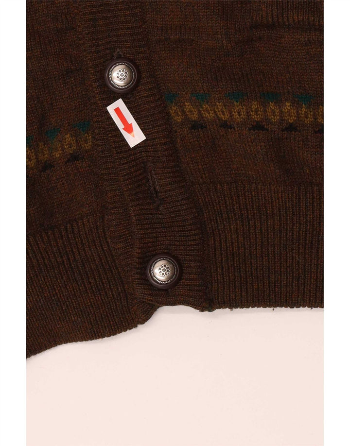 Pulover Cardigan Vintage pentru bărbați IT 50 Maro Mediu cu dungi