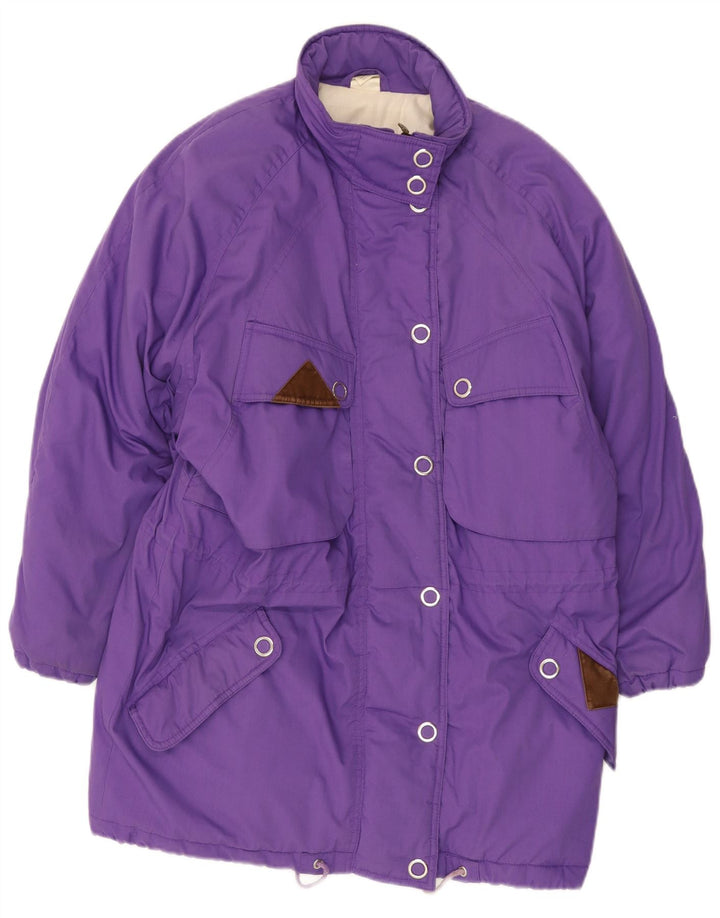 Palton căptușit vintage pentru femei UK 18 XL Poliester violet