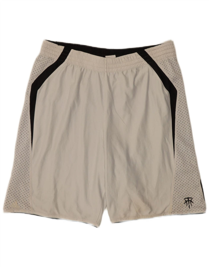 Pantaloni scurți sport pentru bărbați Adidas, mediu alb, poliester color bloc