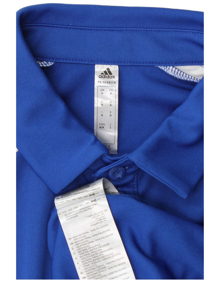 Tricou polo Adidas Aeroready Graphic pentru bărbați, poliester albastru mediu
