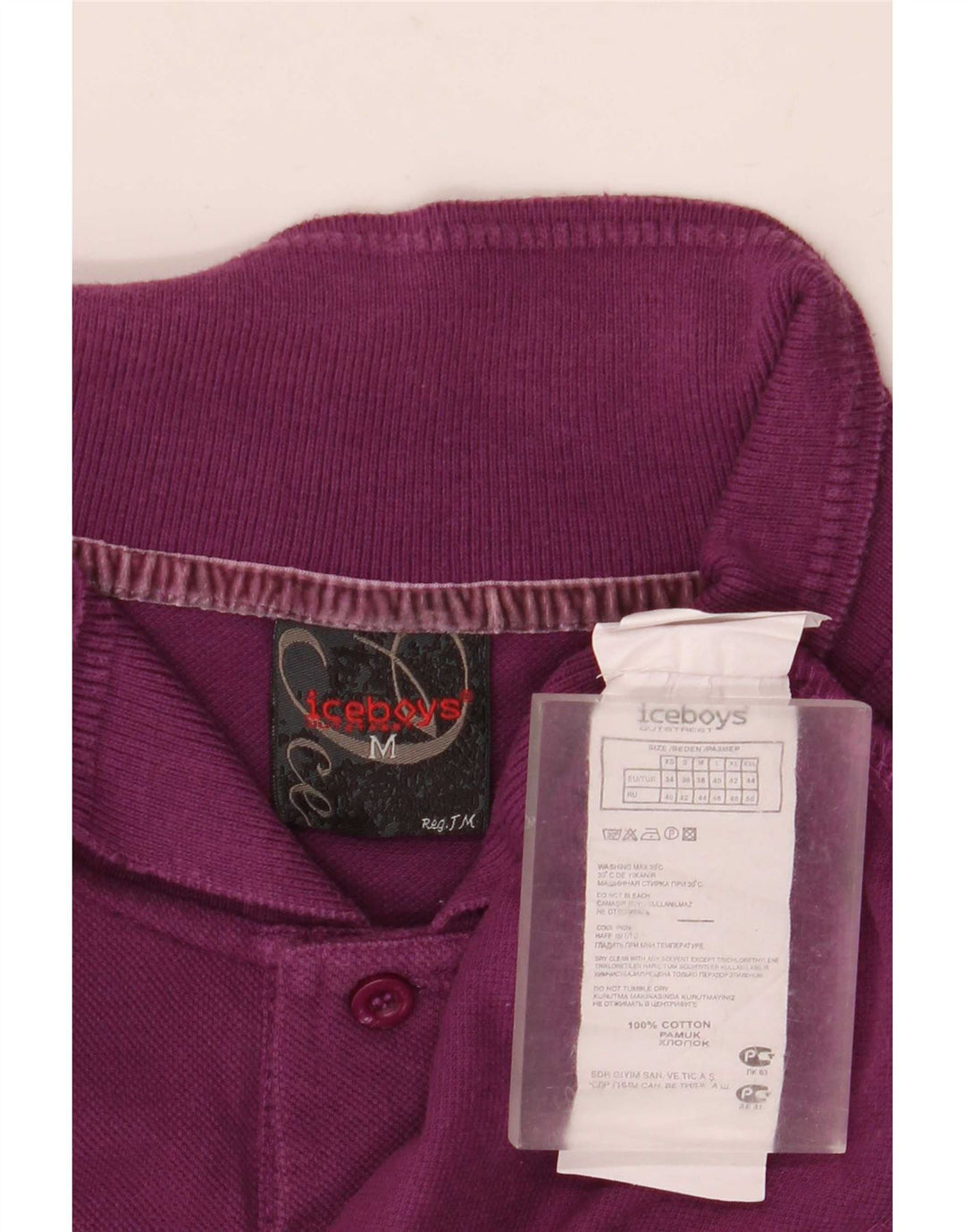 Tricou polo vintage pentru bărbați, bumbac violet mediu