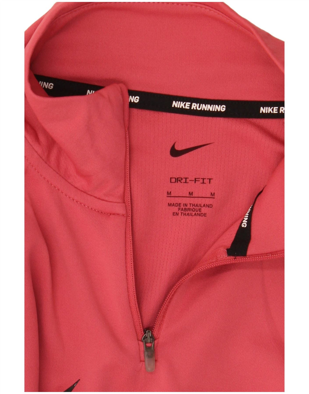 Pulover pentru damă NIKE Dri Fit Graphic, cu fermoar și gât, UK 14, Roz mediu