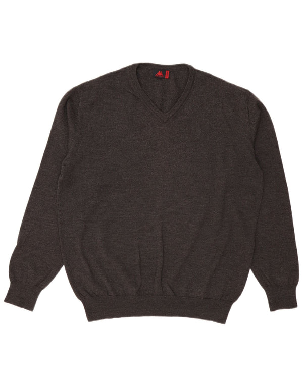 Pulover pentru bărbați KAPPA cu decolteu în V, 2XL, gri