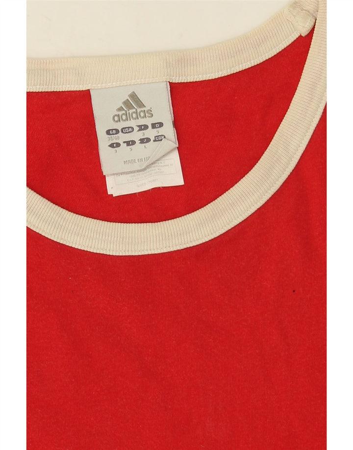 Vest Vest Top pentru bărbați Adidas UK 38/40 Bumbac Roșu Mediu
