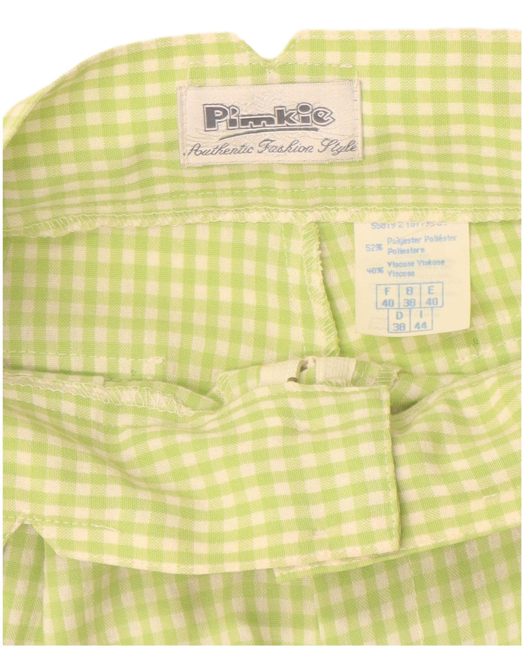 PIMKIE Pantaloni scurti chino cu talie înaltă pentru femei IT 44 Medium W26 Green Gingham