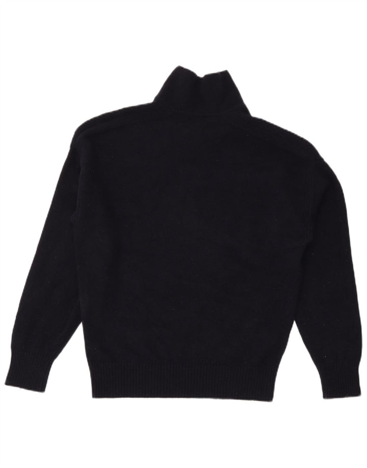 MASSIMO DUTTI Pulover cu gât polo pentru femei UK 14 Mediu Lână bleumarin