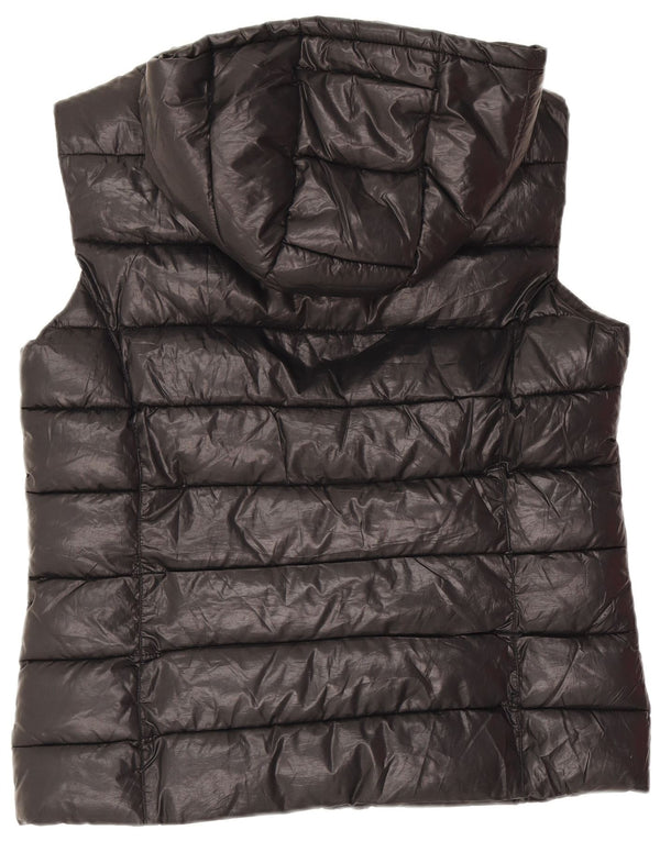 Benetton Womens Hooded Padded Gilet UK 10 Small Black