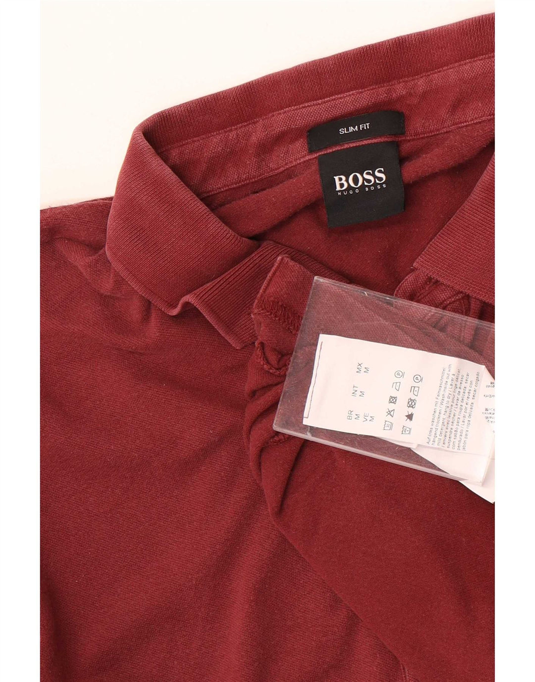 Cămașă polo pentru bărbați Hugo Boss Slim Fit, bumbac maro mediu