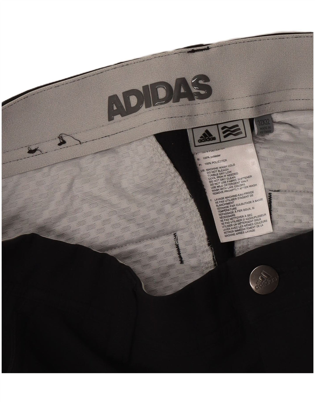 Pantaloni chino subțiri pentru bărbați Adidas W32 L32 poliester negru