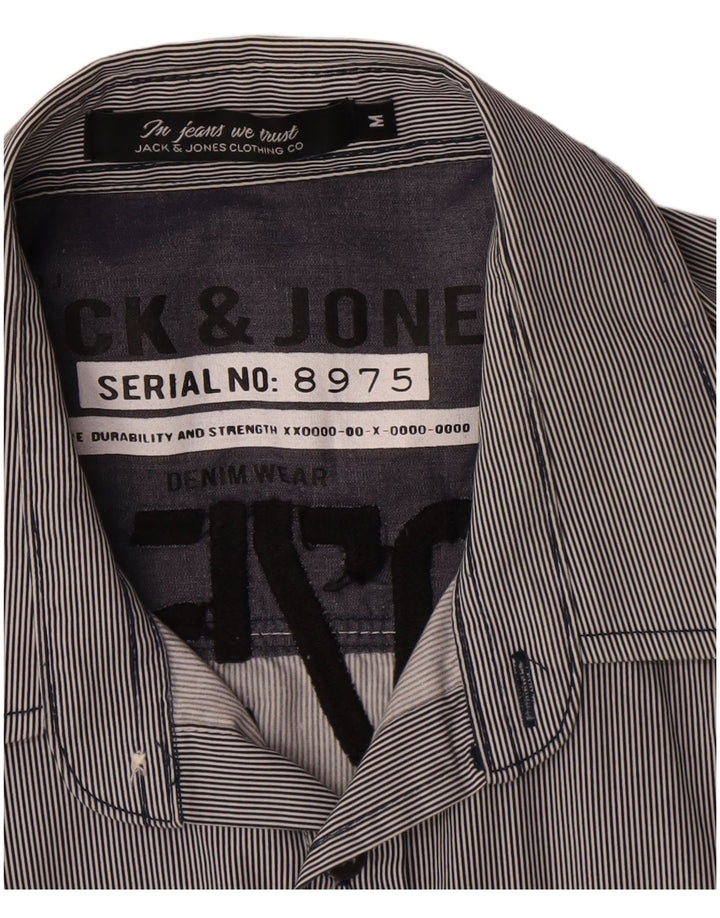 Cămașă grafică pentru bărbați Jack & Jones, bumbac cu dungi albastre medii