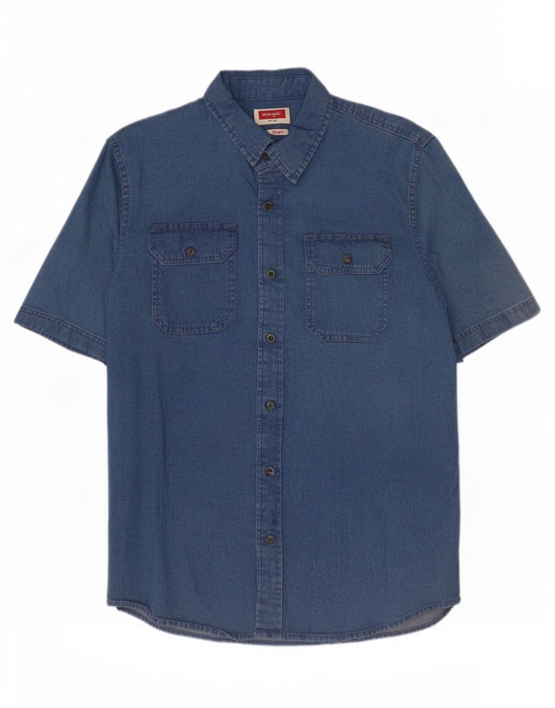 Cămașă din denim Wrangler pentru bărbați, bumbac albastru mediu