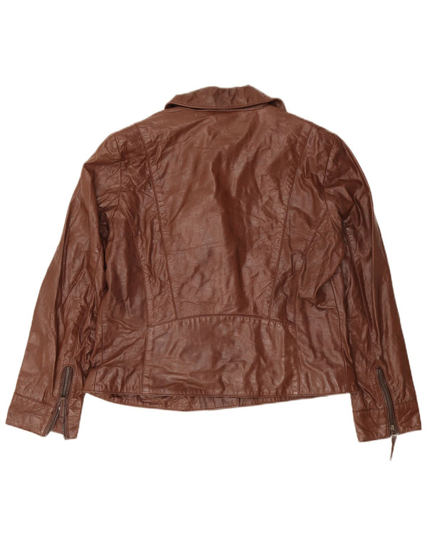Jachetă de piele pentru femei C & A UK 18 XL maro