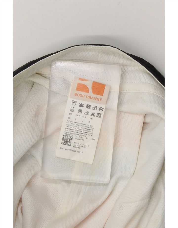 Pantaloni scurți de înot Hugo Boss pentru bărbați, poliester cu dungi mari portocalii