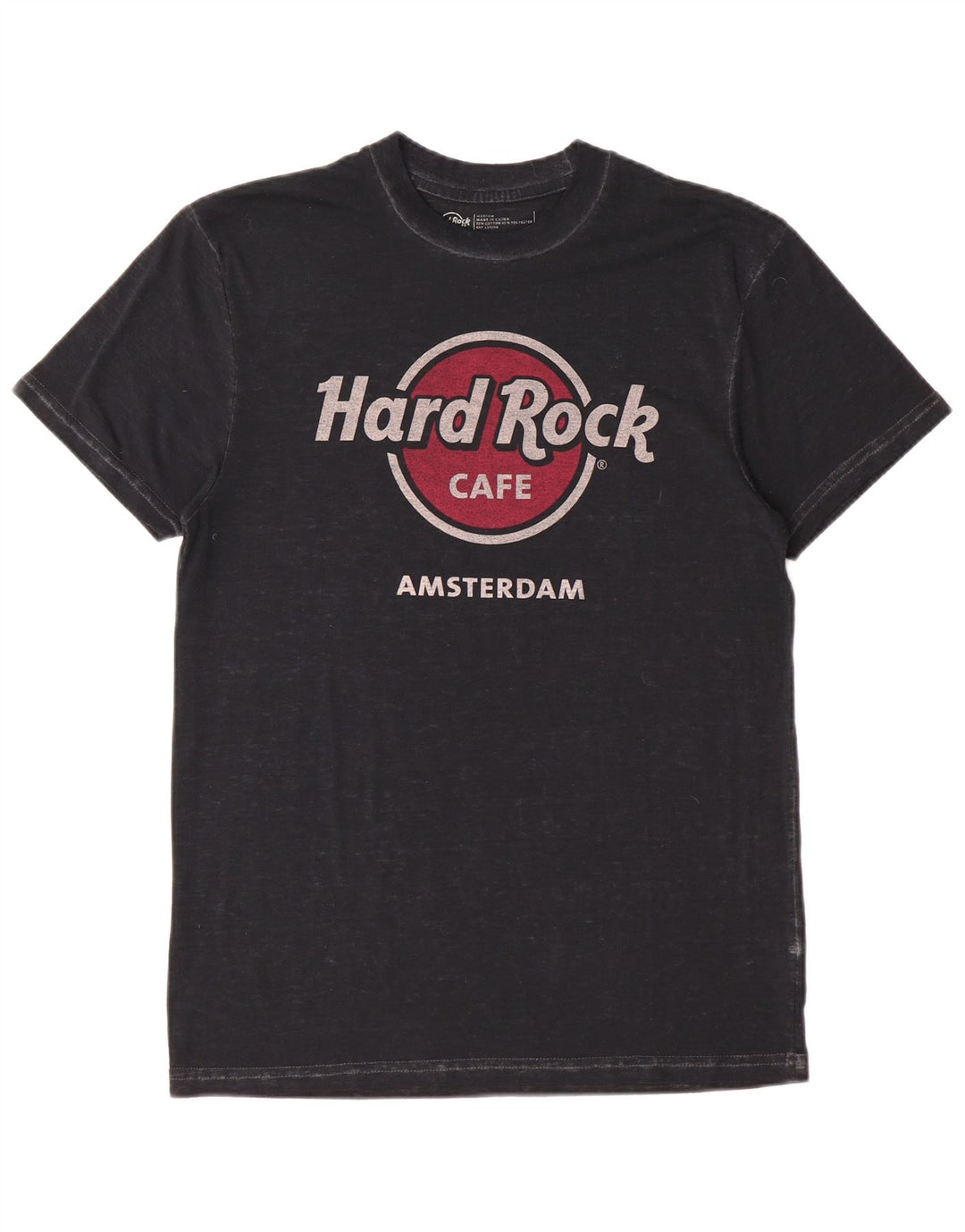 Tricou grafic Amsterdam pentru bărbați Hard Rock Cafe Top mediu din bumbac negru