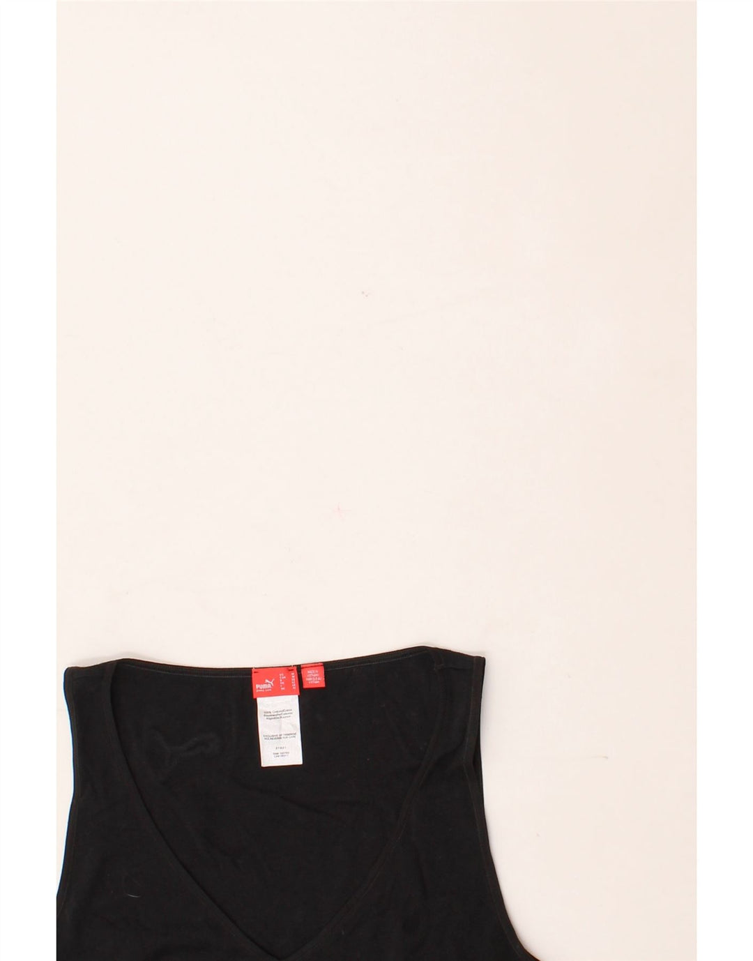 PUMA Womens Vest Top UK 12 Medium Black Cotton Vintage Puma and Second-Hand Puma from Messina Hembry 