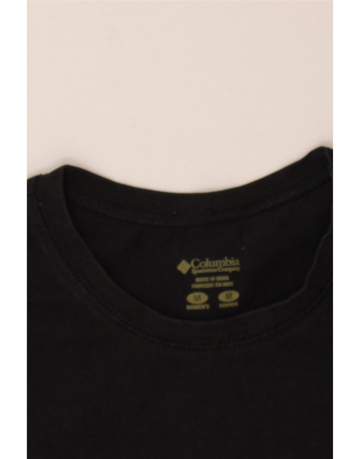COLUMBIA Womens T-Shirt Top UK 12 Medium Black Cotton Vintage Columbia and Second-Hand Columbia from Messina Hembry 