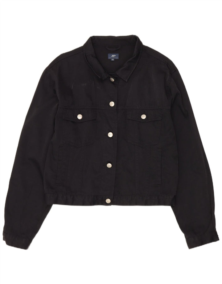 JP COLLECTION Jachetă Bomber Crop pentru femei EU 40 Medium Black Nylon