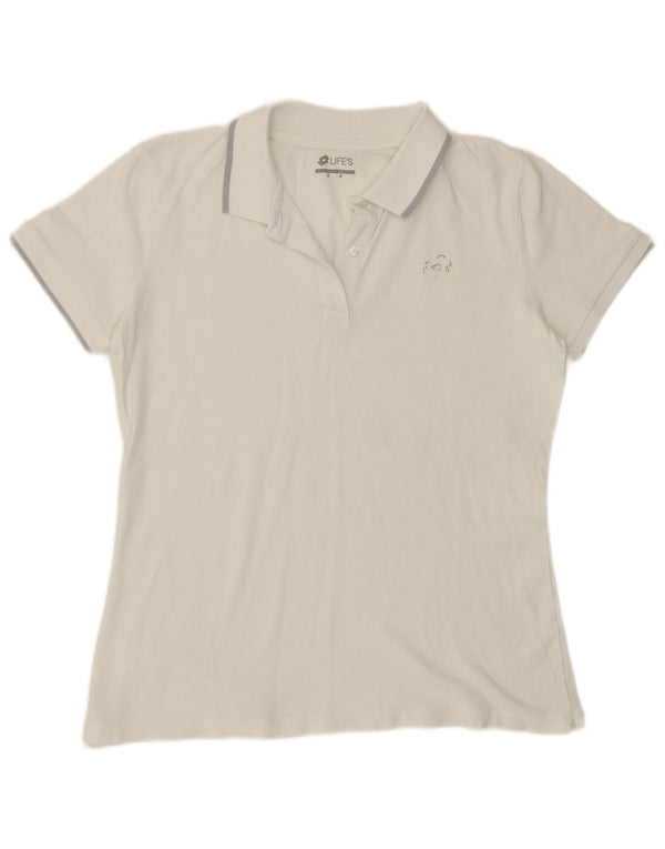 Tricou polo pentru femei Lotto UK 14 Medium White