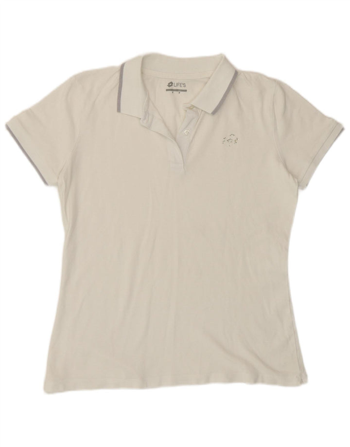 Tricou polo pentru femei Lotto UK 14 Medium White
