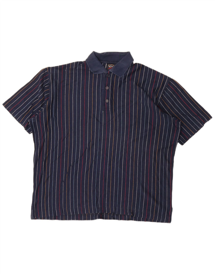 Cămașă polo pentru bărbați Paul & Shark, mare, bleumarin, cu dungi
