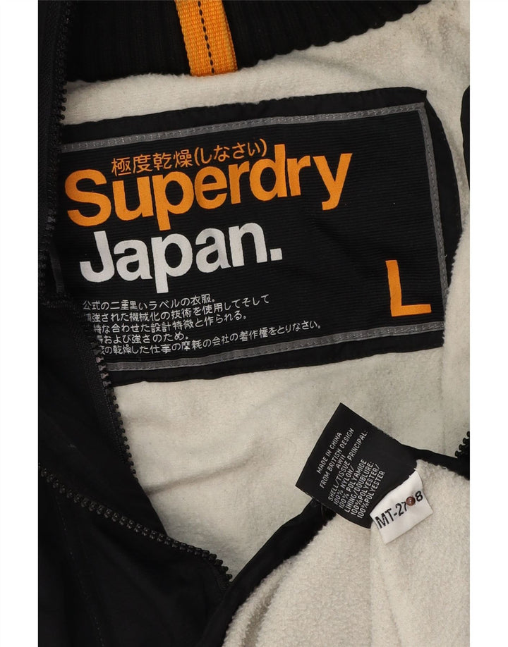 Jachetă Windbreaker cu glugă Superdry pentru femei UK 16, mare, negru, nailon