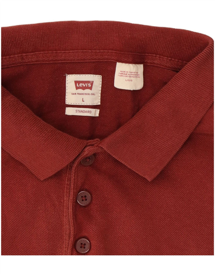 Cămașă polo standard pentru bărbați Levi's, mare din bumbac burgundă