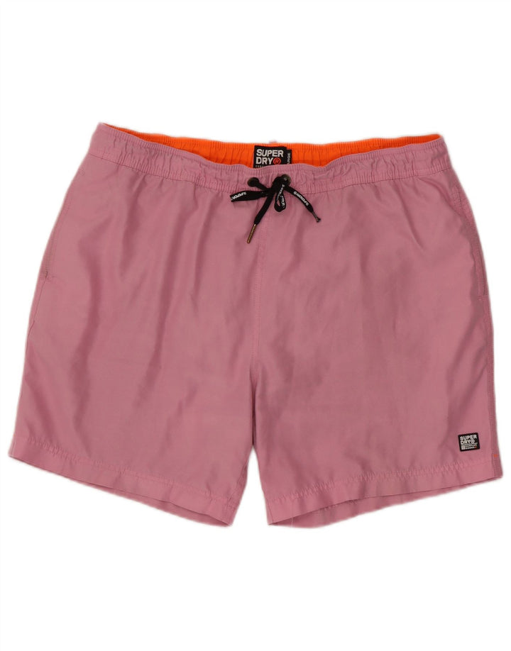 Pantaloni scurți de înot Superdry pentru bărbați XL roz poliester
