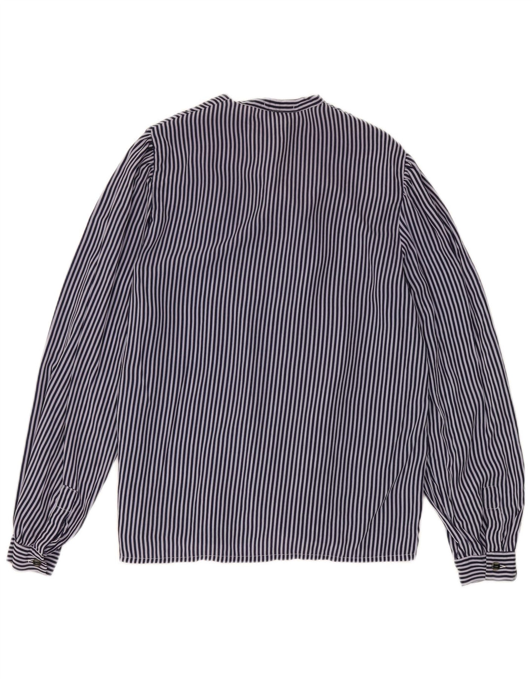 Bluză cămașă cu papion VINTAGE pentru femei IT 48 XL bleumarin cu dungi