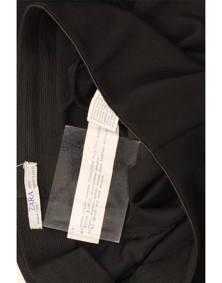 Pantaloni capri cu picioare largi ZARA pentru femei Mici W26 L20 Poliester negru