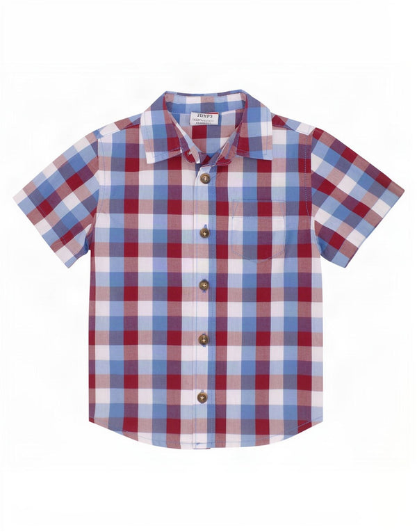 Cămașă cu mânecă scurtă Wrangler Boys 2-3 ani, bumbac vichy multicolor
