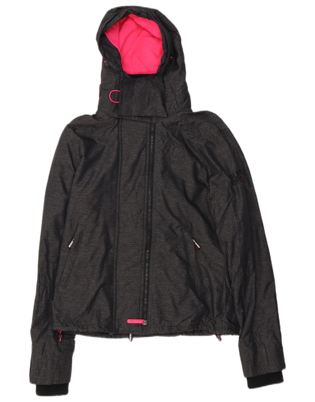 Jachetă Windbreaker pentru femei cu grafică SUPERDRY UK 12, gri mediu