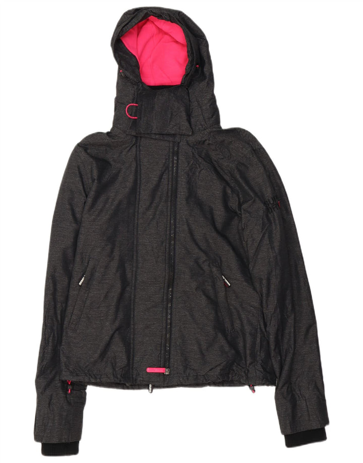 Jachetă Windbreaker pentru femei cu grafică SUPERDRY UK 12, gri mediu