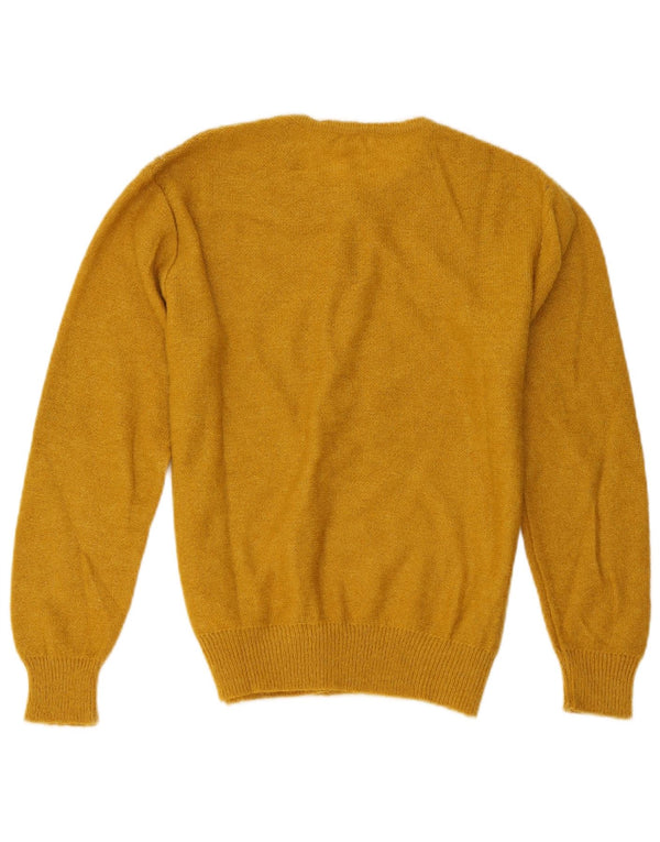 Pulover Cardigan Vintage pentru femei UK 14 Galben mediu