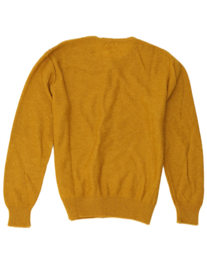 Pulover Cardigan Vintage pentru femei UK 14 Galben mediu