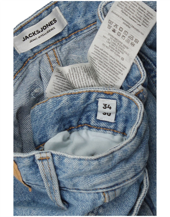 Blugi drepti cargo Jack & Jones pentru femei W34 L30 bumbac albastru