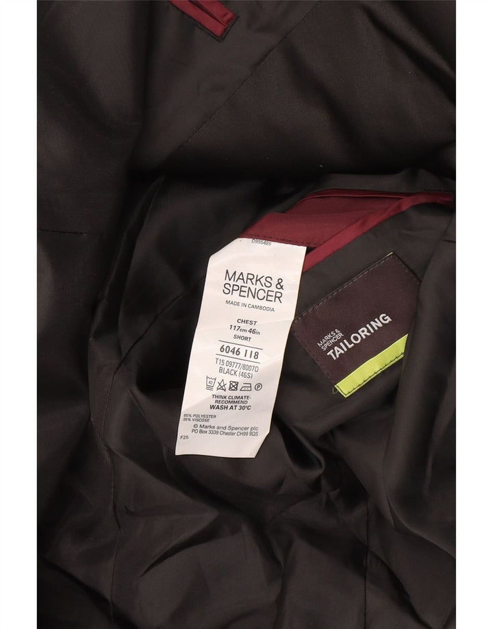 Jachetă pentru bărbați Marks & Spencer, scurtă, cu 2 nasturi, UK 40, mare, neagră