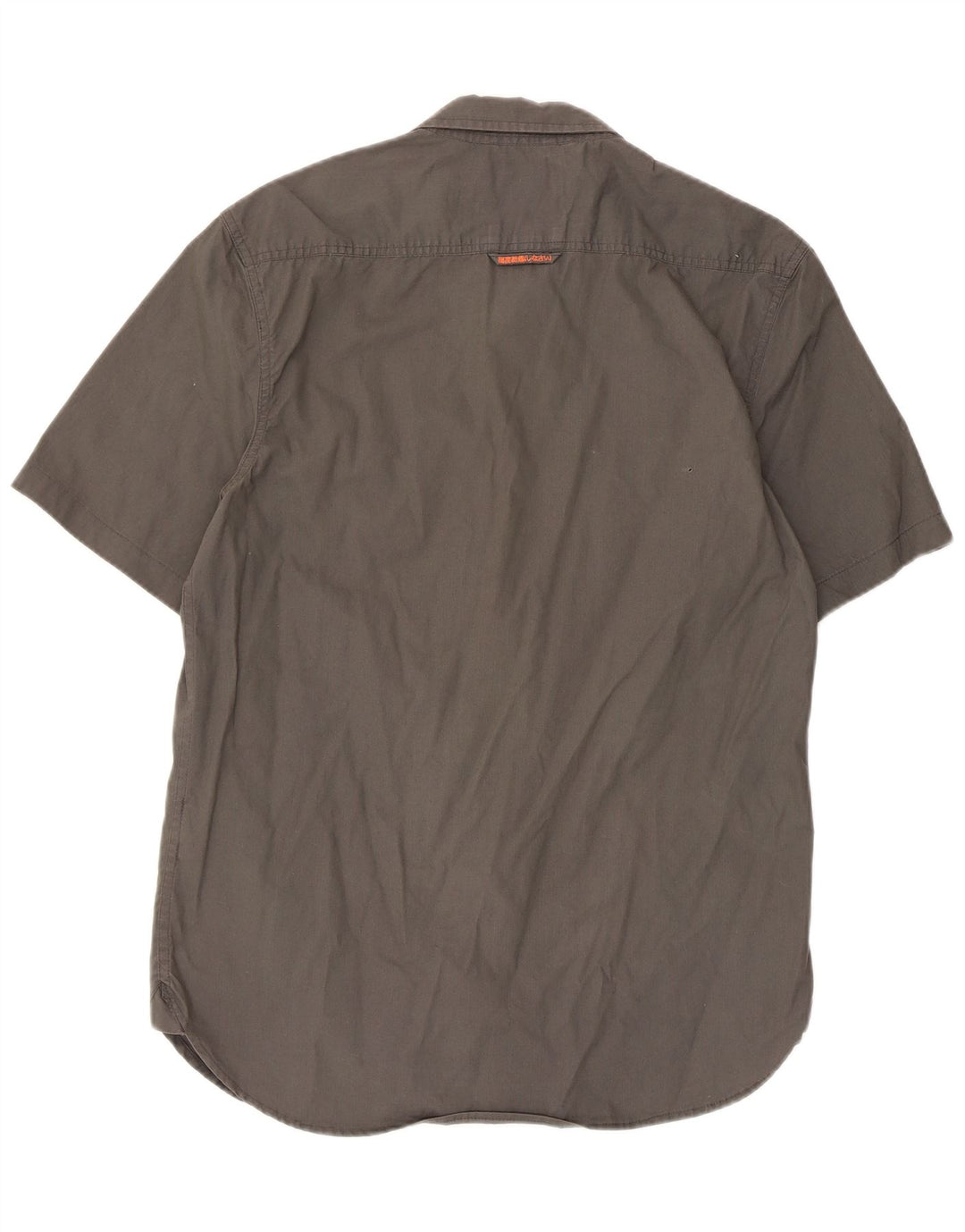 Cămașă militară cu mânecă scurtă pentru bărbați Superdry, bumbac gri mare
