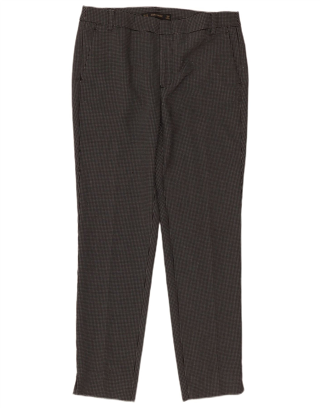 Pantaloni chino conici de bază Zara pentru femei EU 34 2XS L24 L27, negru, carouri